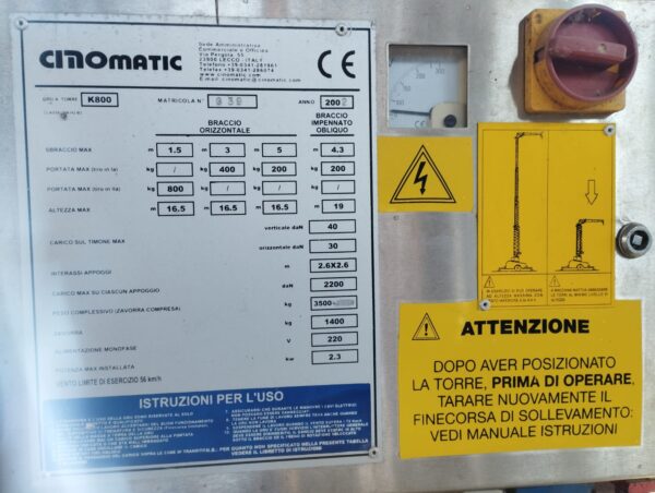 Gru Cinomatic K 800 - immagine 3
